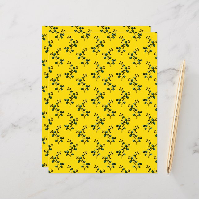 Sonnige Twigs, ein flaches Blatt für das Sommermus (Vorderseite/Rückseite Beispiel)