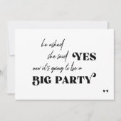Sonnige Typografie großes Party lässige Hochzeit Einladung (Vorderseite)