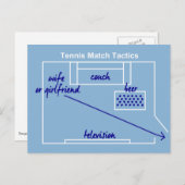 Sonnige und originelle Tennisspieltaktik, Postkarte (Vorne/Hinten)