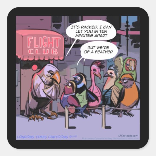 Sonnige Vögel einer Feder Quadratischer Aufkleber (Vorderseite)