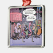 Sonnige Vögel einer Feder Silbernes Ornament (Links)