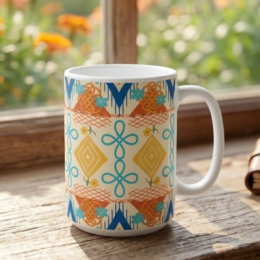 Sonnige Volkskunst Kaffeetasse
