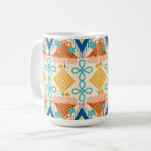 Sonnige Volkskunst Kaffeetasse (Vorderseite Links)