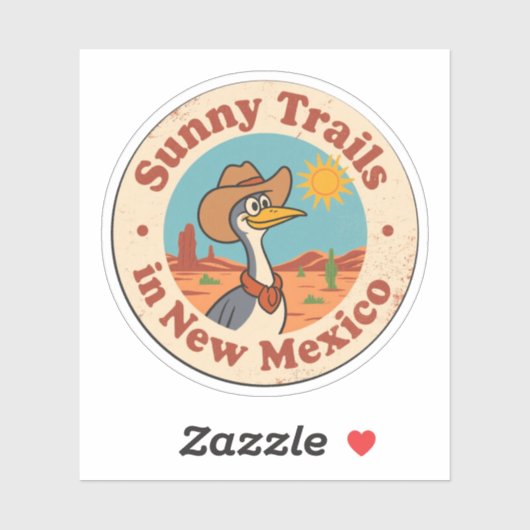 Sonnige Wege_ New Mexico Wüste Artwork Aufkleber (Blatt)