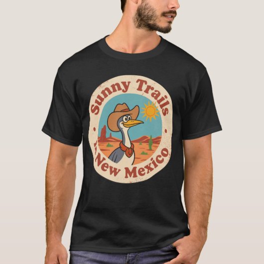 Sonnige Wege_ New Mexico Wüste Artwork T-Shirt (Vorderseite)