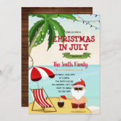 Sonnige Weihnachten im Juli Einladung (Vorne/Hinten)