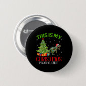 Sonnige WeihnachtsLICHTE Das ist mein Dinosaurier Button (Vorne & Hinten)