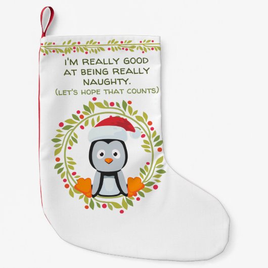 Sonnige Weihnachtspenguin Gut, wenn man schmutzig  Kleiner Weihnachtsstrumpf (Vorderseite)