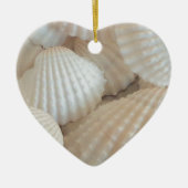 Sonnige weiße Muscheln, exotischer Sommerstrand Keramikornament (Vorne)