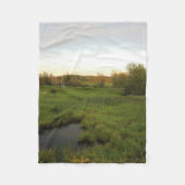 Sonnige Wiese Fleecedecke (Vorderseite)