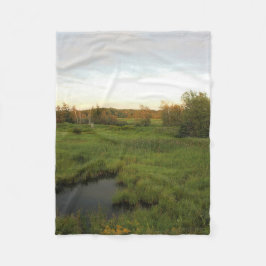 Sonnige Wiese Fleecedecke