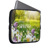 Sonnige Wiese mit Blumen Frühjahrsschläfchen Laptopschutzhülle (Vorne Rechts)