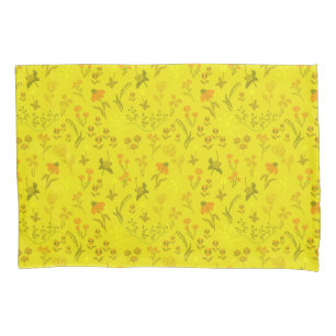Sonnige Wiesen-Blume Gelbes Muster Kissenbezug