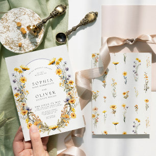Sonnige Wildblume Chic Floral Wedding Einladung