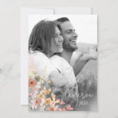 Sonnige Wildblume Fotovorlage Grenze ID1023 Save The Date (Rückseite)