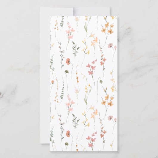 Sonnige Wildblume Hochzeit Ausweis1023 (Rückseite)