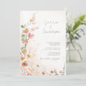 Sonnige Wildblume Hochzeit Ausweis1023 Einladung (Stehend Vorderseite)