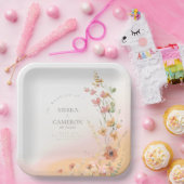 Sonnige Wildblume Hochzeit Ausweis1023 Pappteller (Party)