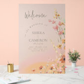 Sonnige Wildblume Hochzeit Begrüßung ID1023 Acrylschild (Hochzeit)