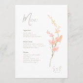 Sonnige Wildblume Hochzeit ID1023 Menükarte (Vorderseite)