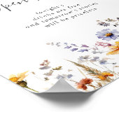 Sonnige Wildblume Hochzeit im Herbst Bar Poster (Ecke)