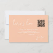 Sonnige Wildblume Hochzeit QR Code Apricot ID1023 RSVP Karte (Rückseite)