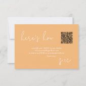 Sonnige Wildblume Hochzeit QR Code Peach ID1023 RSVP Karte (Rückseite)