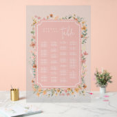 Sonnige Wildblume Hochzeit Rosa ID1023 Acrylschild (Hochzeit)