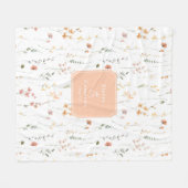 Sonnige Wildblume Hochzeitpfirsich ID1023 Fleecedecke (Vorderseite (Horizontal))