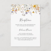 Sonnige Wildblume Hochzeitsempfang im Herbst Begleitkarte (Vorderseite)