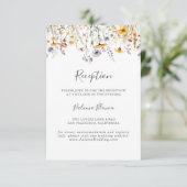 Sonnige Wildblume Hochzeitsempfang im Herbst Begleitkarte (Stehend Vorderseite)
