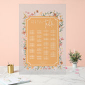 Sonnige Wildblume Hochzeitssitzpeach ID1023 Acrylschild (Hochzeit)