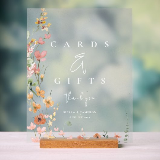 Sonnige Wildblume Karten und Geschenke Apricot ID1 Acrylschild (Neutral)