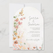 Sonnige Wildblume Wedding Arch ID1023 Einladung (Vorderseite)