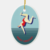 Sonnige wilde Schwimmerin Weihnachten Keramik Ornament (Vorne)
