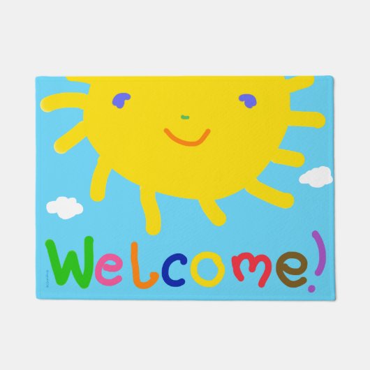 Sonnige willkommene Fußmatte (Vorderseite)