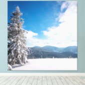 Sonnige Winterlandschaft Snowdrifts Leinwanddruck (Insitu (Holzboden))