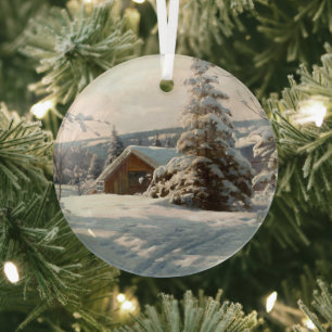 Sonnige Winterlandschaft von Peder Mork Monsted Ornament Aus Glas