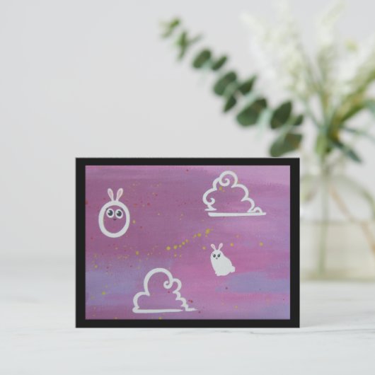 Sonnige Wolken Postkarte (Stehend Vorderseite)