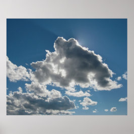 Sonnige Wolken unter offenem Himmel Poster