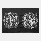 Sonnige Zeit bis zum Hochseefischboot Geschirrtuch (Horizontal)