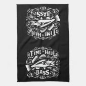 Sonnige Zeit bis zum Hochseefischboot Geschirrtuch (Vertikal)