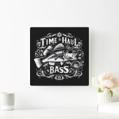 Sonnige Zeit bis zum Hochseefischboot Quadratische Wanduhr (Zuhause)