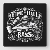 Sonnige Zeit bis zum Hochseefischboot Quadratische Wanduhr (Vorderseite)