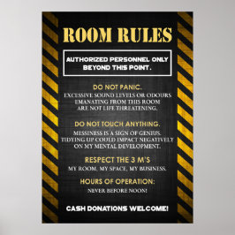 Sonnige Zimmerregeln für Teens Poster