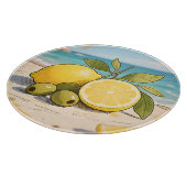 Sonnige Zitrone Olive Strand Frisch Schneidebrett (Ecke)