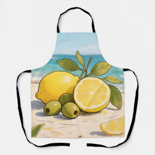 Sonnige Zitrone Olive Strand Frisch Schürze