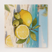 Sonnige Zitronen-Olive Strandfrische Puzzle (Horizontal)