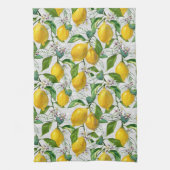 Sonnige Zitronen und Blume Geschirrtuch (Vertikal)