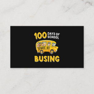 Sonniger 100. Schultag Shirt 100 Tage Busfahrt Visitenkarte